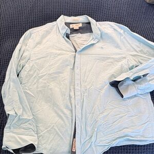 Original Penguin Blue and Light Blue Slim Fit Shirt